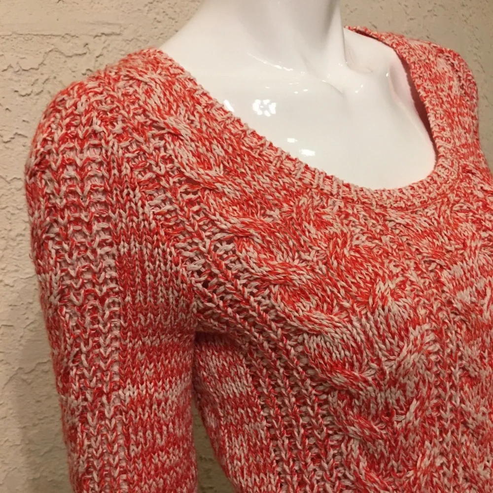 Free People Marled Cable Knit Crop Sweater Sz S/P